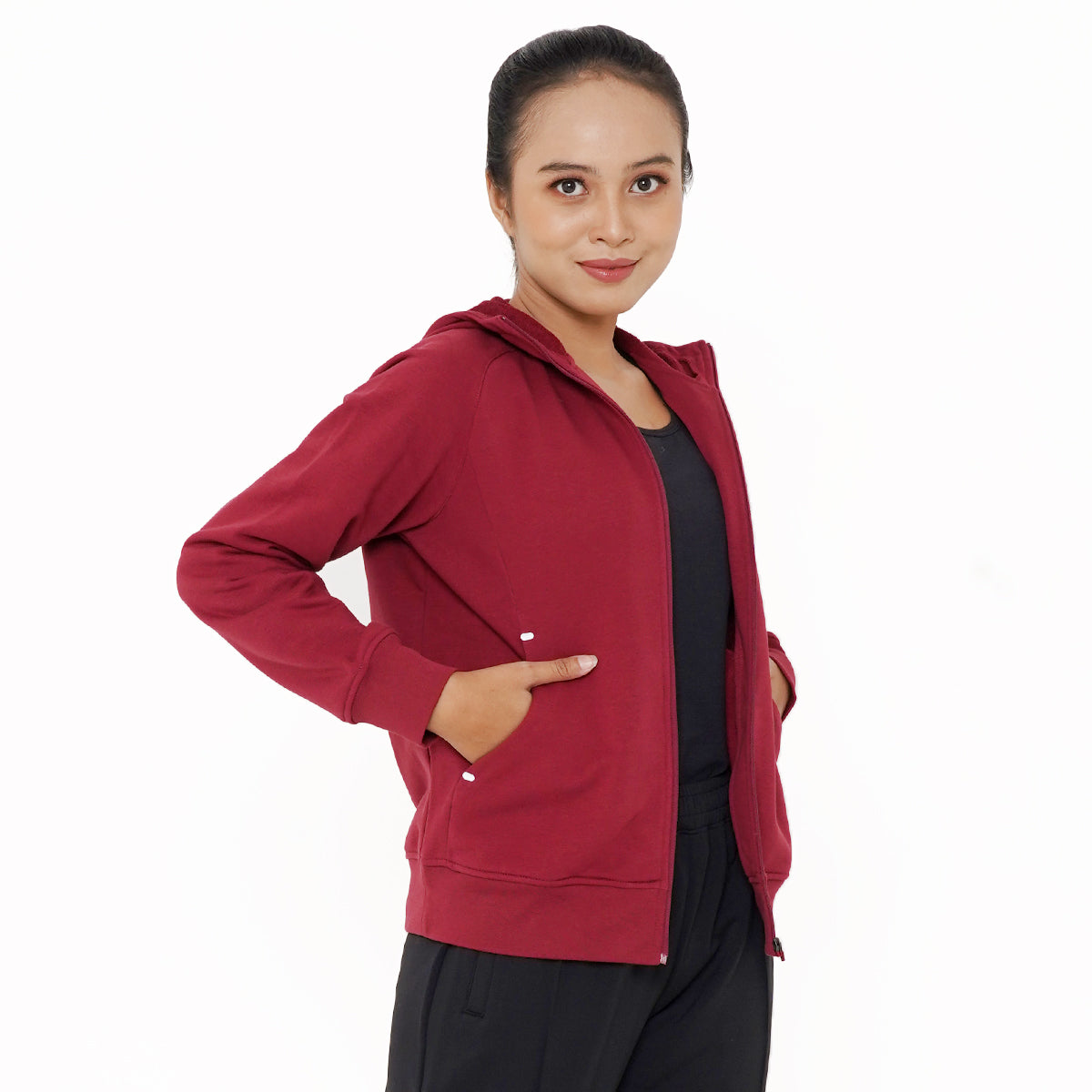 Juaraga Jaket Casual - Wanita JR Stylish - Merah Maroon